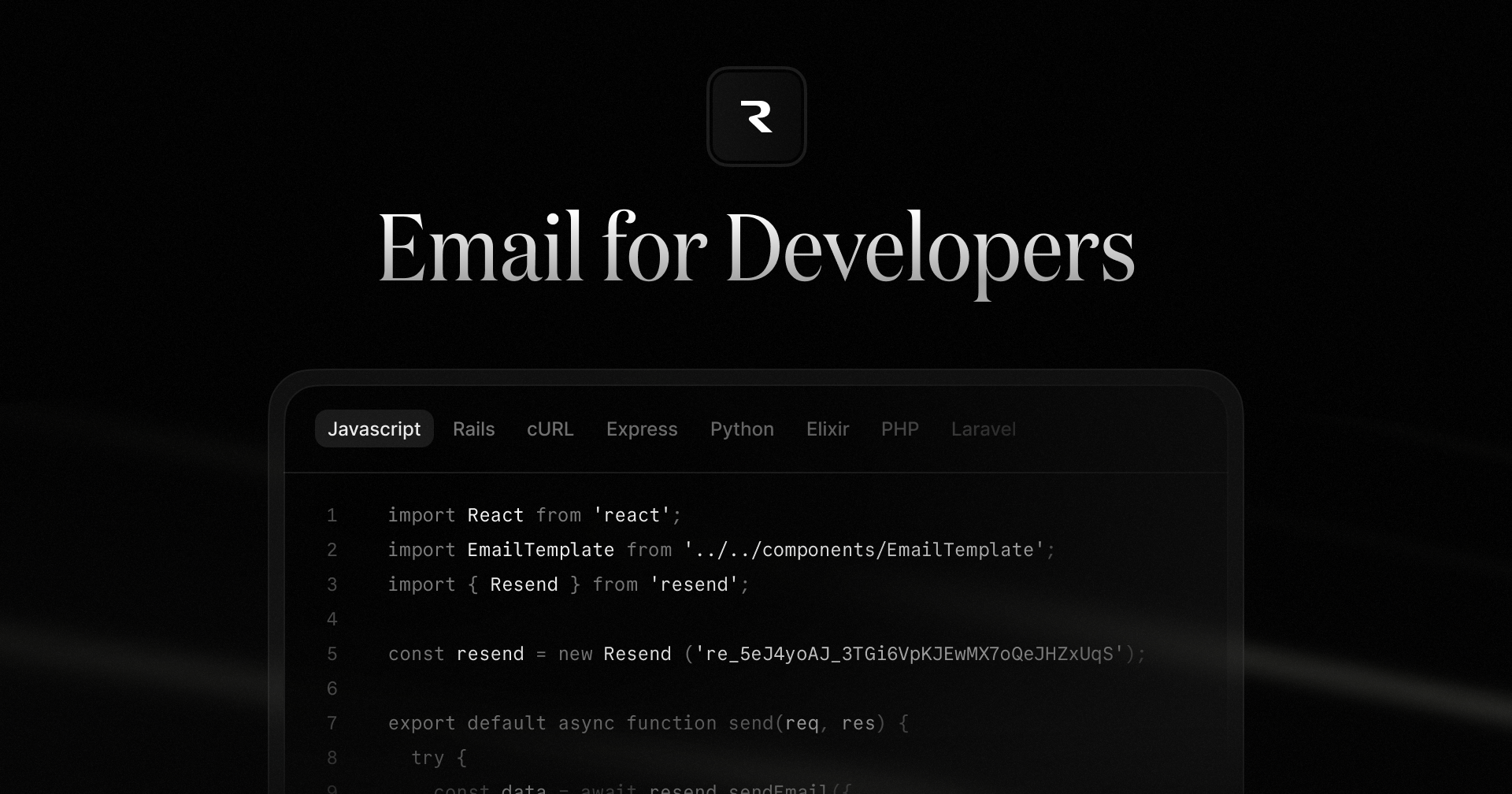 Resend website preview